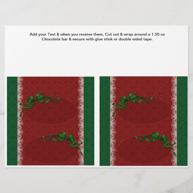 Flyer 2 Navidades Personalizado Hersheys Candy Bar Wrapp (Frente)