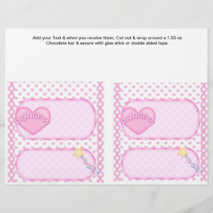 Flyer 2 Princess Birthday Personalizado Candy Bar Wrappe
