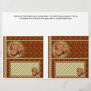 Flyer 2 Pumpkin Fall Personalizado Hersheys Candy Bar Wr