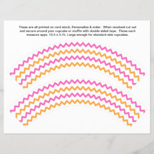 Flyer 2 Zig zag Genérico Personalizado Cupcake Wrappers