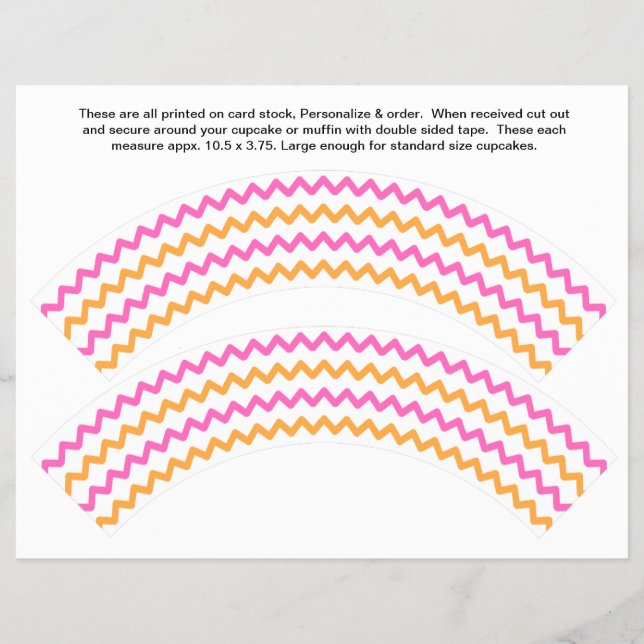 Flyer 2 Zig zag Genérico Personalizado Cupcake Wrappers (Frente)