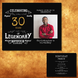 Flyer 30.ª legendaria retro de oro negro