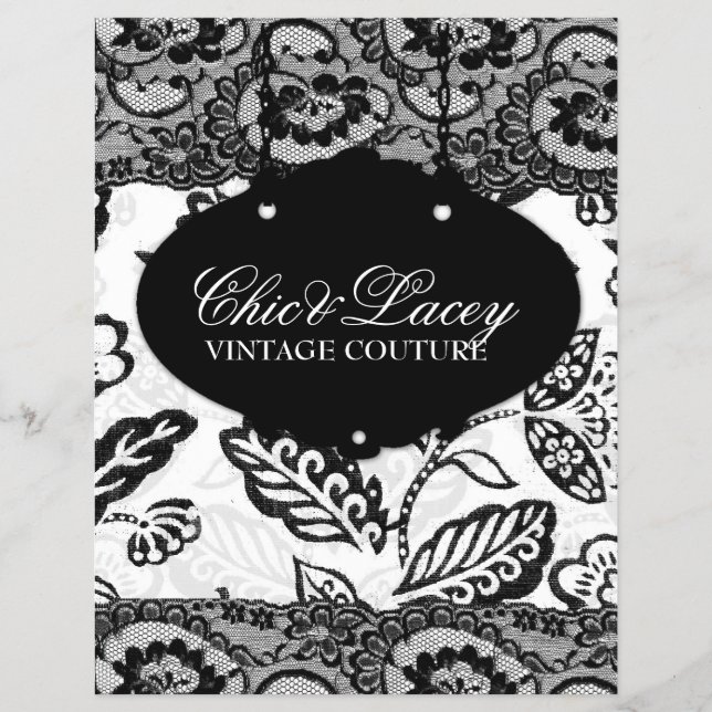 Flyer 311 Moda y Lacey negro y blanco (Frente)