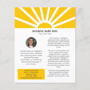 Flyer 3   Personalizado Foto Moderno Sunrise Yellow Busi