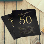 Flyer 50.ª invitación al presupuesto de oro negro<br><div class="desc">¡Celebremos este hito con un folleto de invitación a los 50 años que no le importa el presupuesto! Pasa a tu siguiente capítulo en la vida con estilo con este volante negro y dorado. Perfecto para enviar una invitación especial y única para la celebración de 50 años de tu ser...</div>