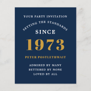 Flyer 50.ª invitación de cumpleaños Oro Negro 1973