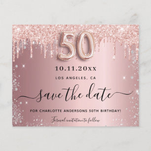 Flyer 50.º presupuesto de plata rubor para cumpleaños gu