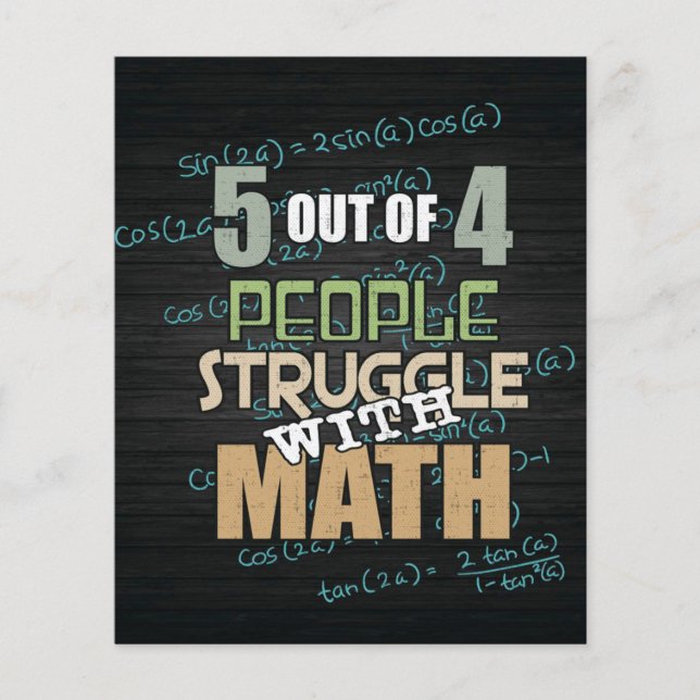 Flyer 5 De 4 Luchas Con Math | Regalo Math Lovers (Frente)