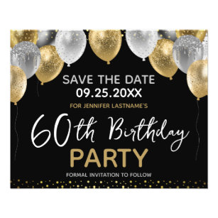 Flyer 60.ª fiesta de cumpleaños salva la fecha