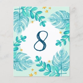 Flyer 8º cumpleaños Selva verde azul Boy invitaciones