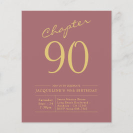 Flyer 90.ª invitación al presupuesto rosado de oro