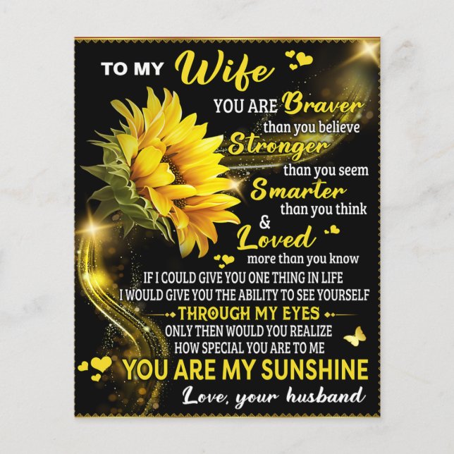 Flyer A mi esposa girasol regalo de cumpleaños, amor de  (Frente)