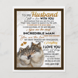 Flyer A mi esposo, regalo de pareja de lobo, regalo de B