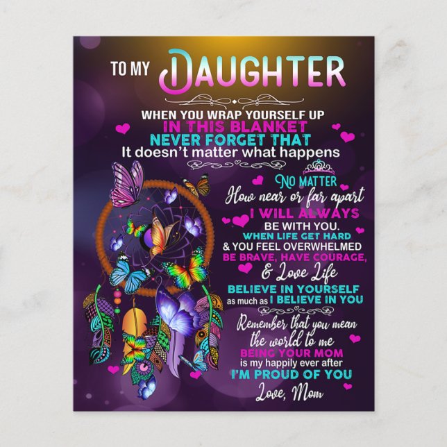 Flyer A mi hija Mariposas Regalo, cumpleaños de hija (Frente)
