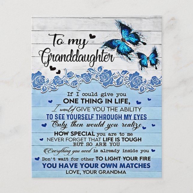 Flyer A mi hija, regalo de mariposa, cumpleaños de la hi (Frente)