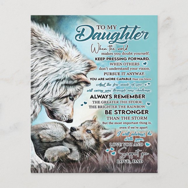 Flyer A mi hija, regalo familiar de león, cumpleaños de  (Frente)