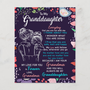 Flyer A mi nieta regalo de la abuela, amante de las flor