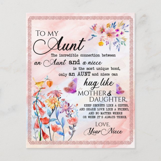 Flyer A Mi regalo de tía, regalo de mariposa de sobrina (Frente)