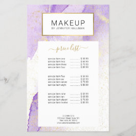 Flyer Abstract Lavender Watercolor with Faux Gold Dust