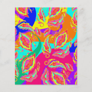 Flyer abstracto,color,patrón, indio,mandala,rosa,