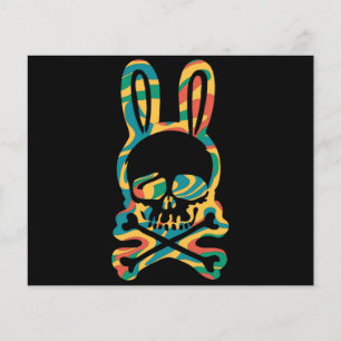 Flyer Abundancia de Pascua Retro Tie Dye Bunny Skull Cro