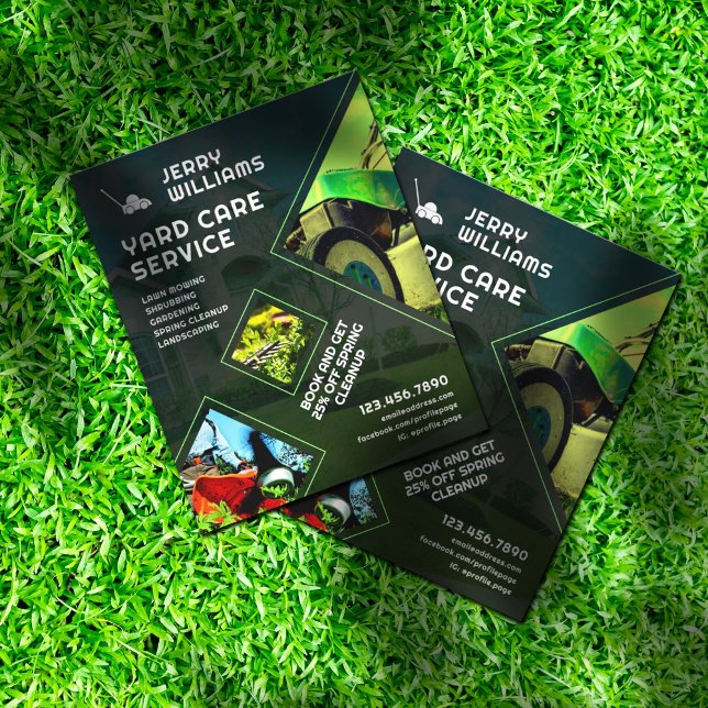 Flyer Aceite de césped de estilo geométrico (Subido por el creador)