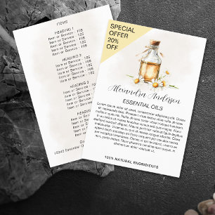 Flyer Aceites Esenciales Naturales de Manzanilla Floral 