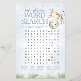 Flyer Actividad de búsqueda de palabras de Baby Shower R