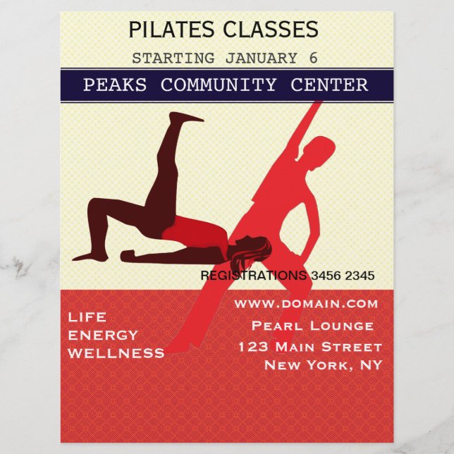 Flyer ¡Actúa! Ejercicio de Yoga Pilates (Frente)