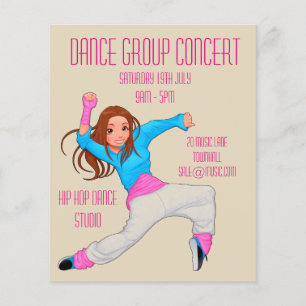 Flyer Actuación de baile moderno o hip hop