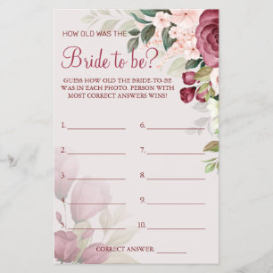 Flyer Acuarela Adivina qué edad tenía la tarjeta de jueg