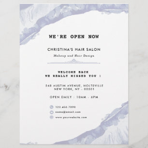 Flyer Acuarela azul abstracta y minimalista