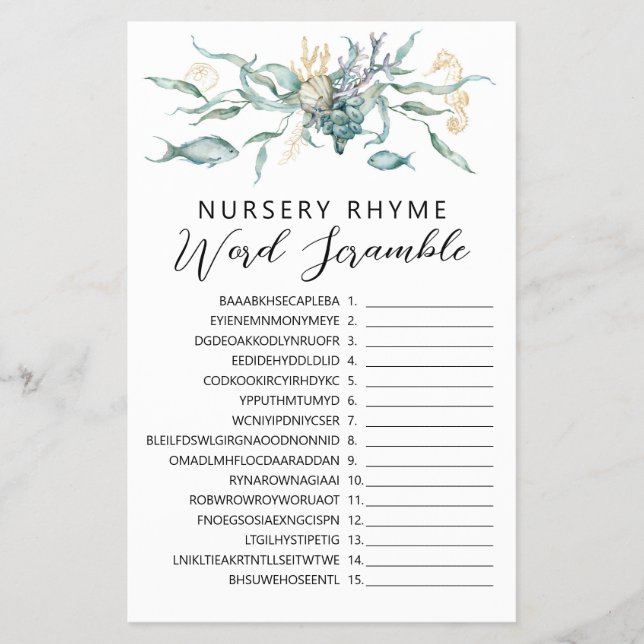 Flyer Acuarela Bajo el Mar Rima Infantil de Medusas (Frente)