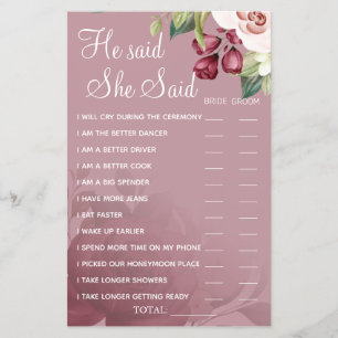 Flyer Acuarela Dijo que dijo que la tarjeta de juegos de