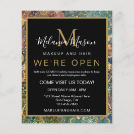 Flyer Acuarela dorada y mandala de nebulosa