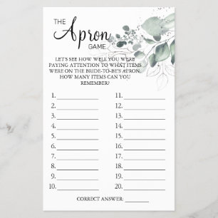 Flyer Acuarela La tarjeta de juego Apron Bridal