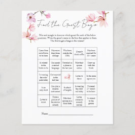 Flyer Acuarela Magnolia Encuentra Bingo de Novias Invita