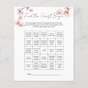 Flyer Acuarela Magnolia Encuentra Bingo de Novias Invita