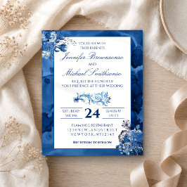 Flyer Acuarela marina floral Elegante presupuesto de mat