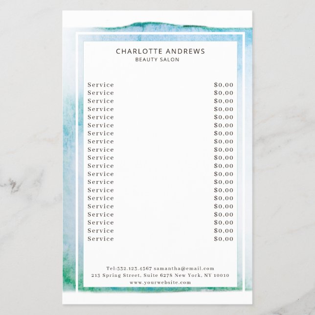 Flyer Acuarela moderna Abstrakt Weiß Blau (Frente)