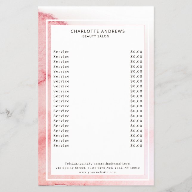 Flyer Acuarela moderna Abstrakt Weiß Rosa (Frente)