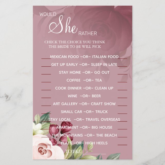 Flyer Acuarela Prefiere ducha tarjeta de juegos (Frente)