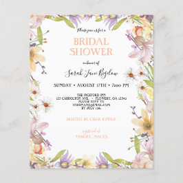 Flyer Acuarela Presupuestaria Flor silvestre Boho Bridal