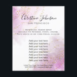 Flyer acuarela púrpura falso salón de belleza purpurina<br><div class="desc">volante de artista profesional de maquillaje en salón de belleza</div>