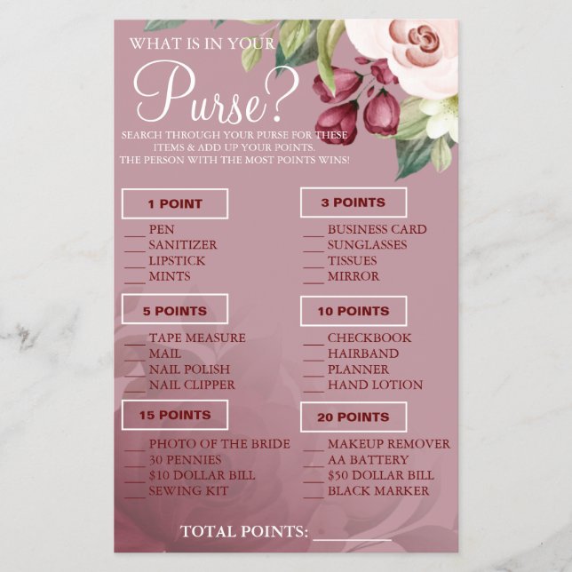 Flyer Acuarela ¿Qué hay en tu bolso? (Frente)