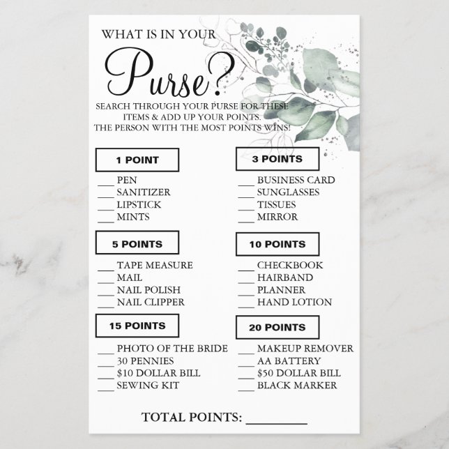 Flyer Acuarela ¿Qué hay en tu bolso? (Frente)