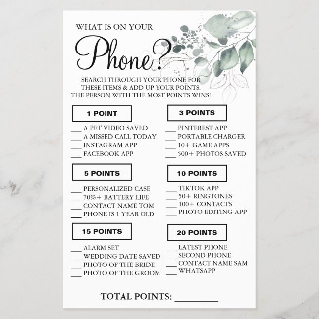 Flyer Acuarela ¿Qué hay en tu teléfono? (Frente)