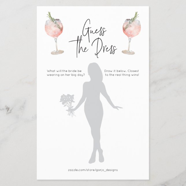 Flyer Adivina el juego de la ducha de la novia (Frente)