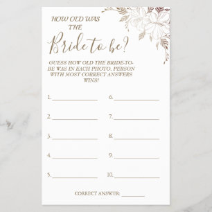 Flyer Adivina floral cuántos años tenía Flye tarjeta de