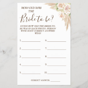 Flyer Adivina floral cuántos años tenía la tarjeta de ju